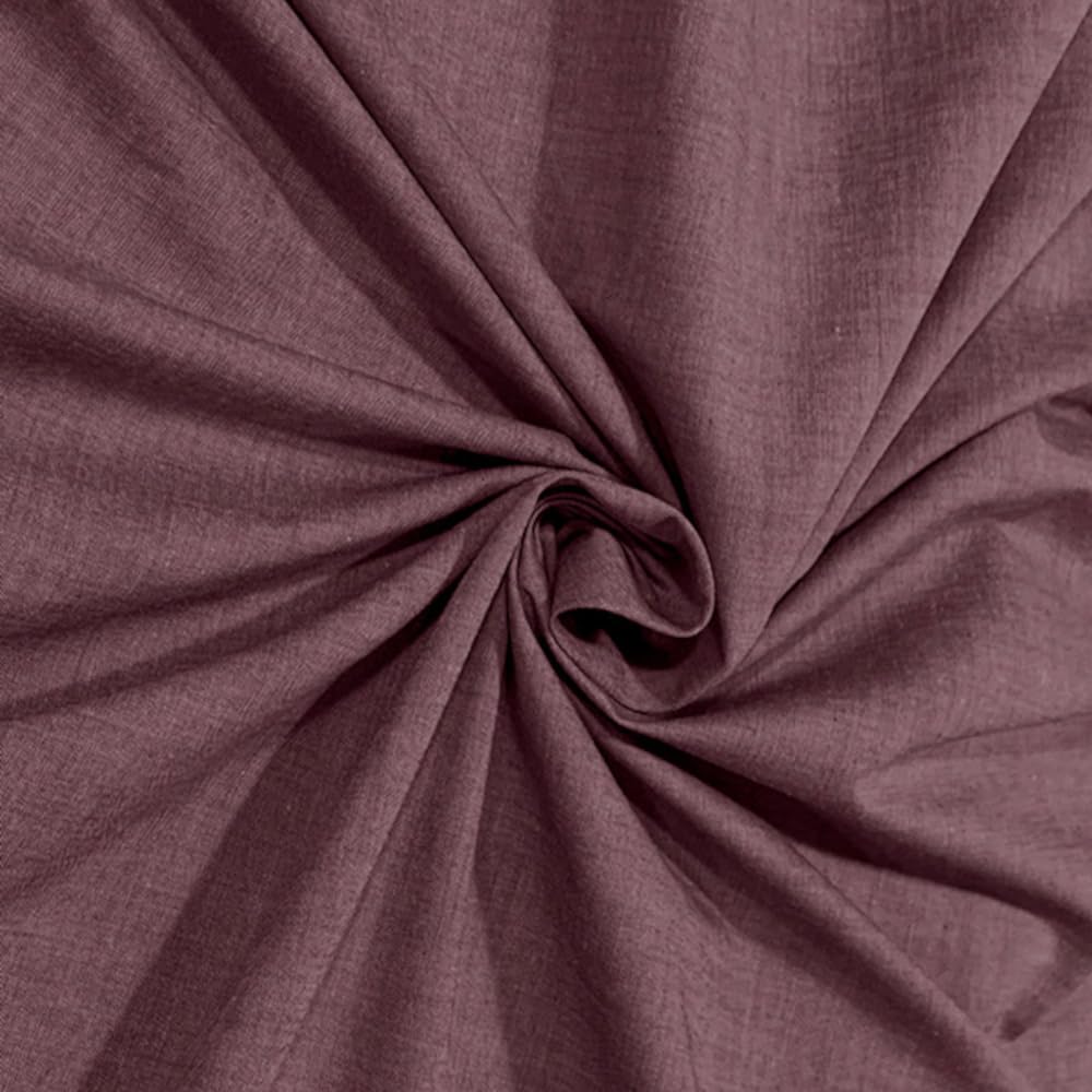 Oh Sew Crafty Limited Plum Chambray Fabric Yarn Dyed Woven 100% Cotton Dressmaking 144Cm Wide (Price Per Metre) (Plum)