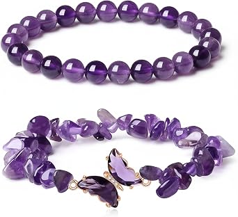 healing bracelet purple butterfly woman bracelet stretch beaded crystal amethyst bracelet butterfly charm bracelet butterfly bead bracelet jewelry gift crystal purple
