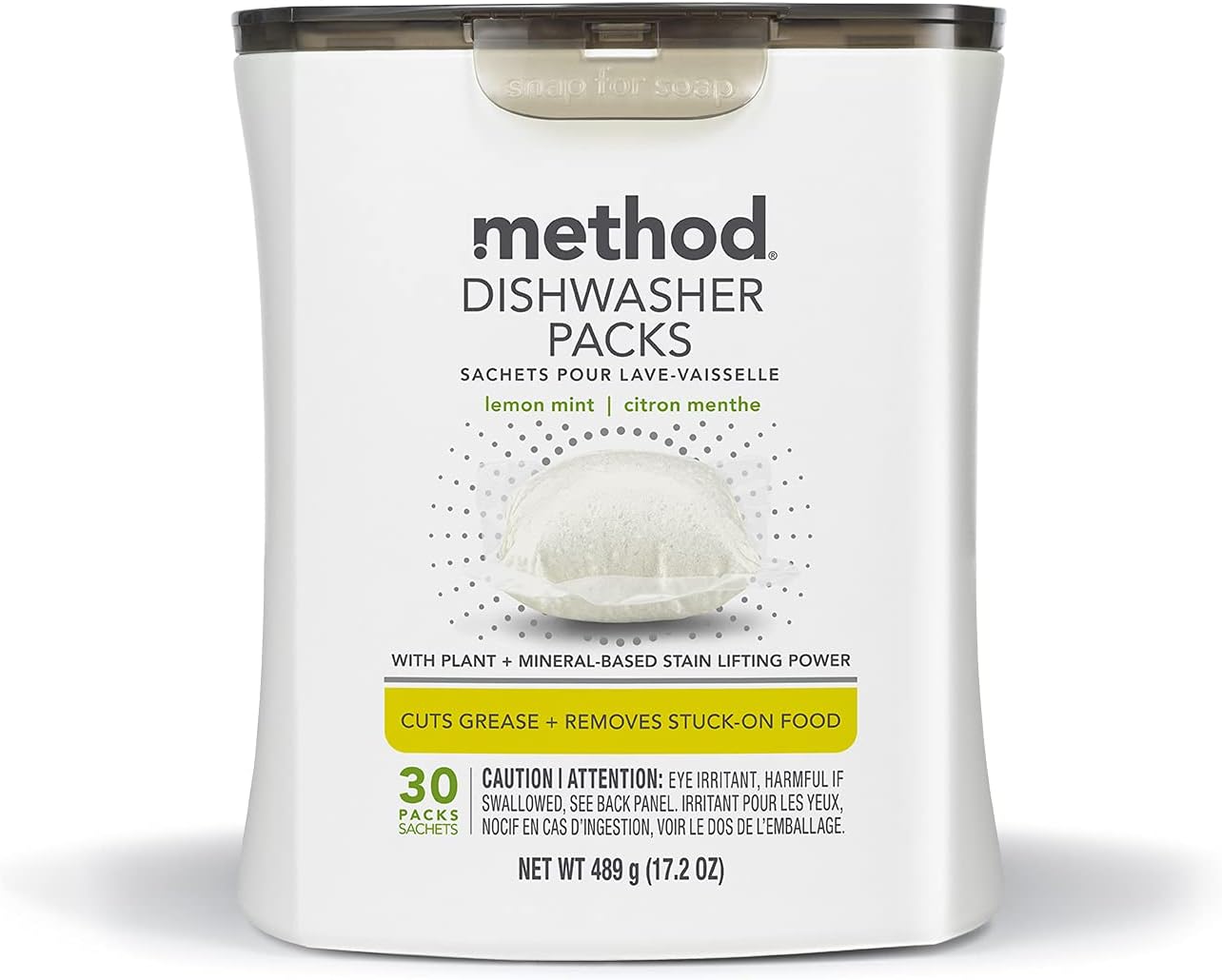 Method Dishwasher Detergent Packs, Lemon Mint, 30 count Lemon Mint 30 Count (Pack of 1) - Image 1 of 10