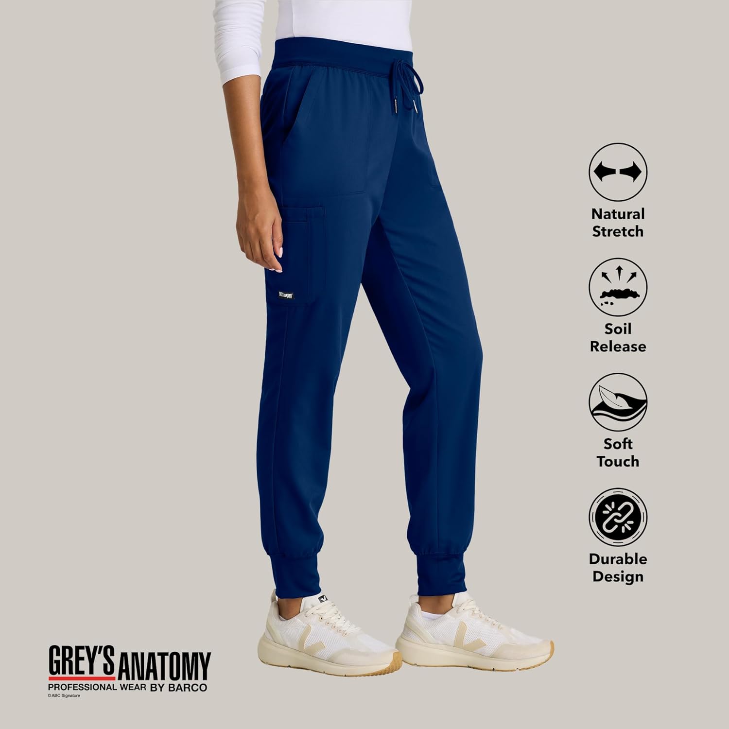 Grey’s Anatomy by BARCO Finley Scrub Jogger for Women – 6-Pocket Mid-Rise Pants with Natural Stretch & Soil Release Fabric - Image 5