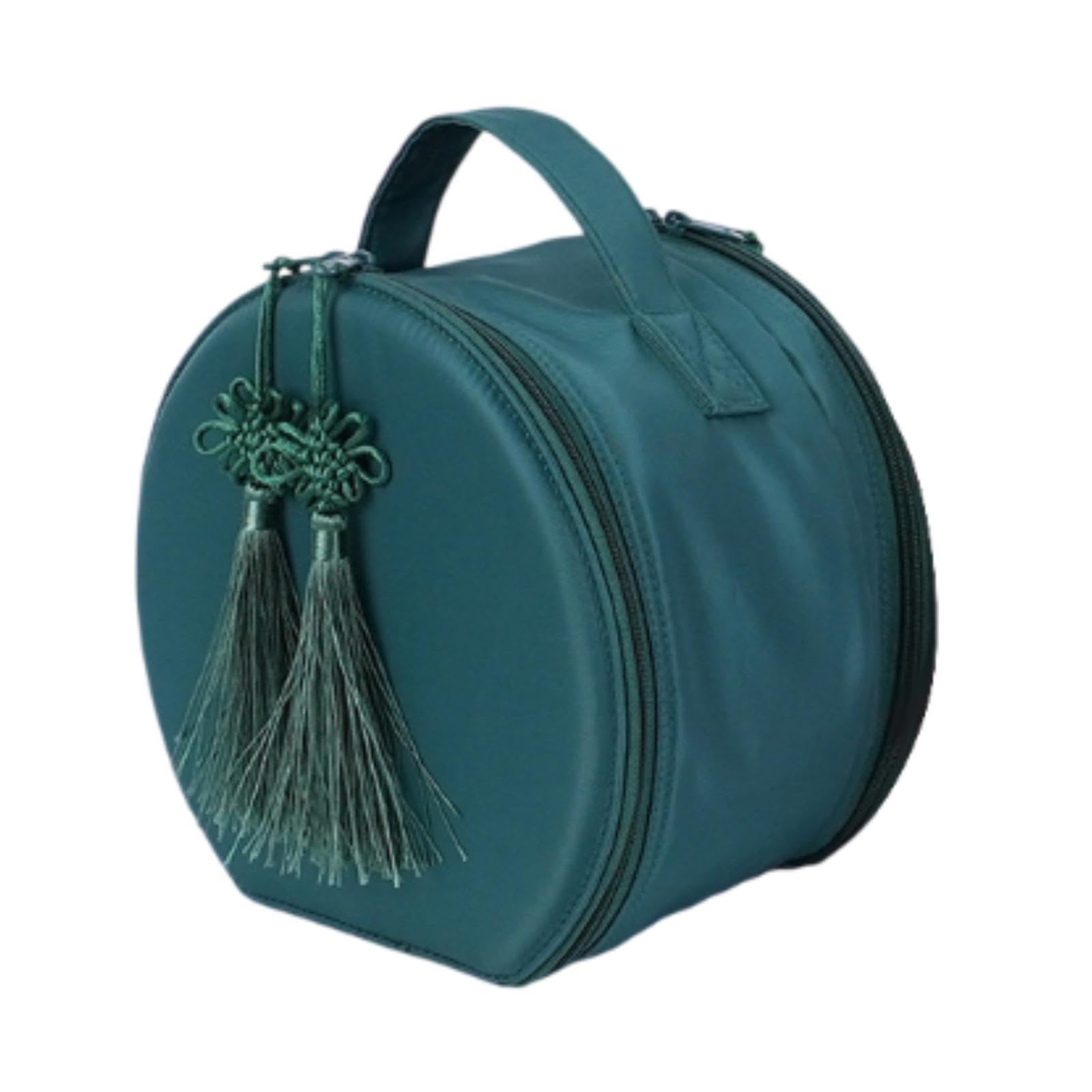 jojomis Portable 36-Grid Essential Oil Carrying Case with Shockproof Nylon & Velvet Lining - Travel Organizer for Perfume, Salon, Massage, Home Storage in Green