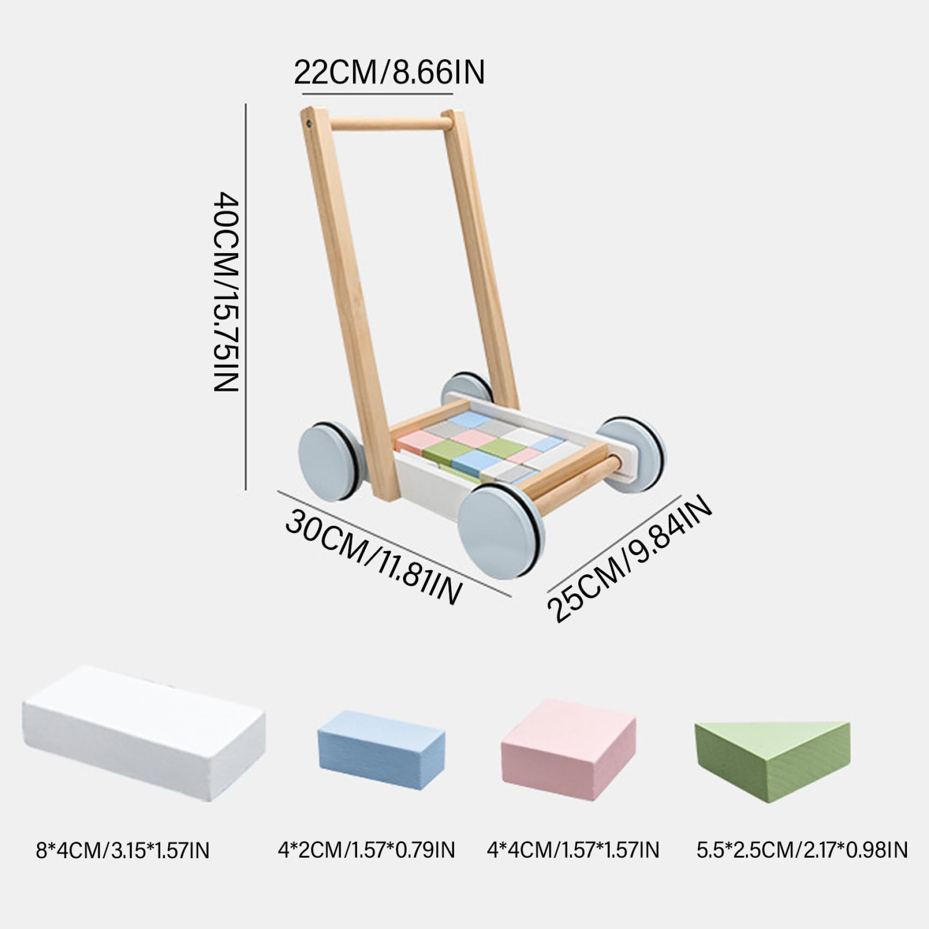 Andadores empuje para bebés 6 a 12 meses, andador madera para aprender a empujar y tirar, andador fácil configuración que promueve habilidades esenciales desarrollo.