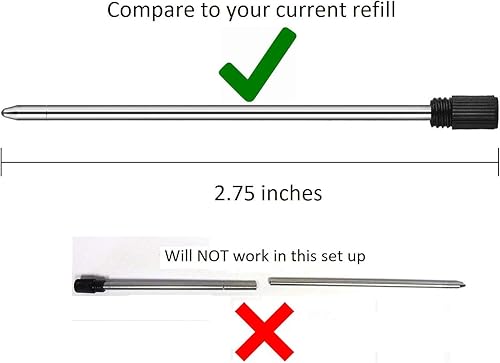 15 mini repuestos de bolígrafo D1 compatibles con bolígrafos cristalinos Swarovski tinta de flujo suave embalaje a granel negro