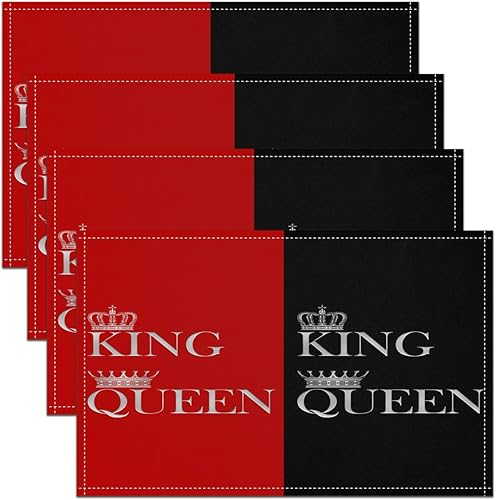 Miniatura 5 de jejeloiu Red Cardinals - Juego de 4 manteles individuales de 12 x 18 pulgadas con piñas de pino para niños, para mesa de comedor, interiores y