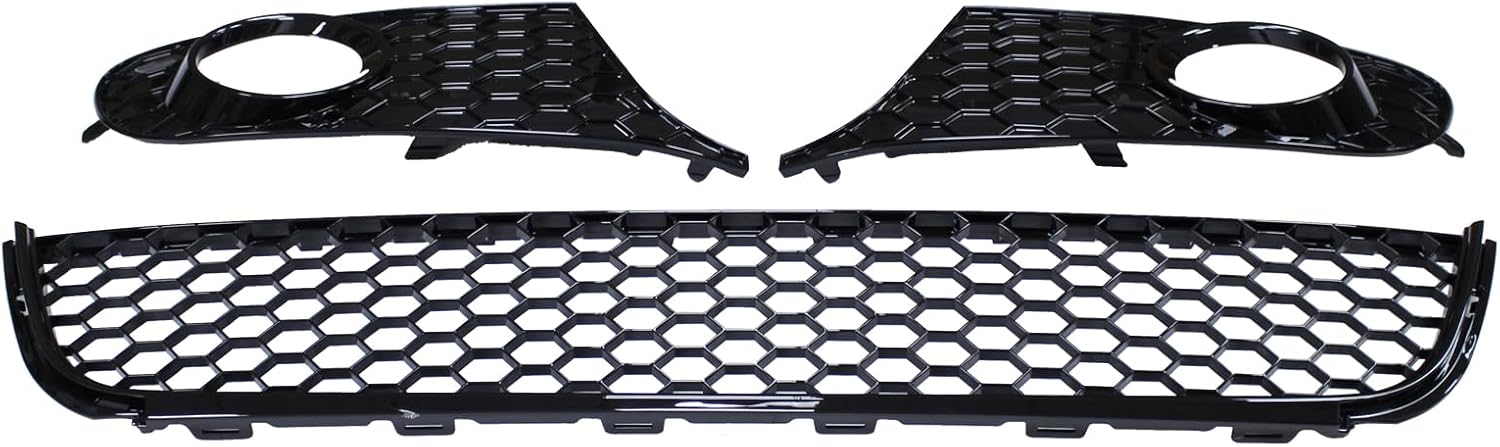 ApplianPar Front Lower Bumper Grill Grille Honeycomb Mesh with Left Right Side Fog Light Cover for VW Golf Jetta SportWagen MK6 - Image 2