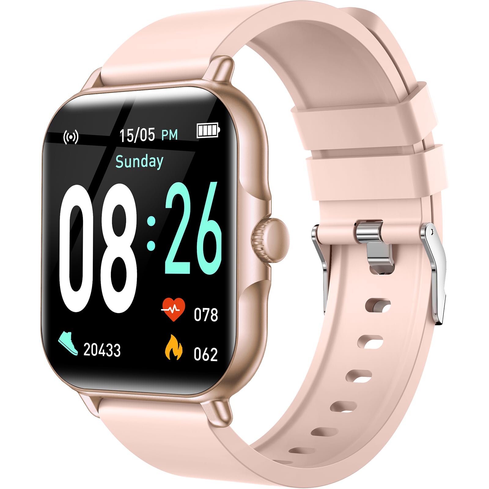 Smartwatch Uomo Donna 1,85 Pollici: Chiamate Bluetooth, AI Voice, Cardiofrequenzimetro, SpO2, Sonno, IP68, 100+ Sport - 3
