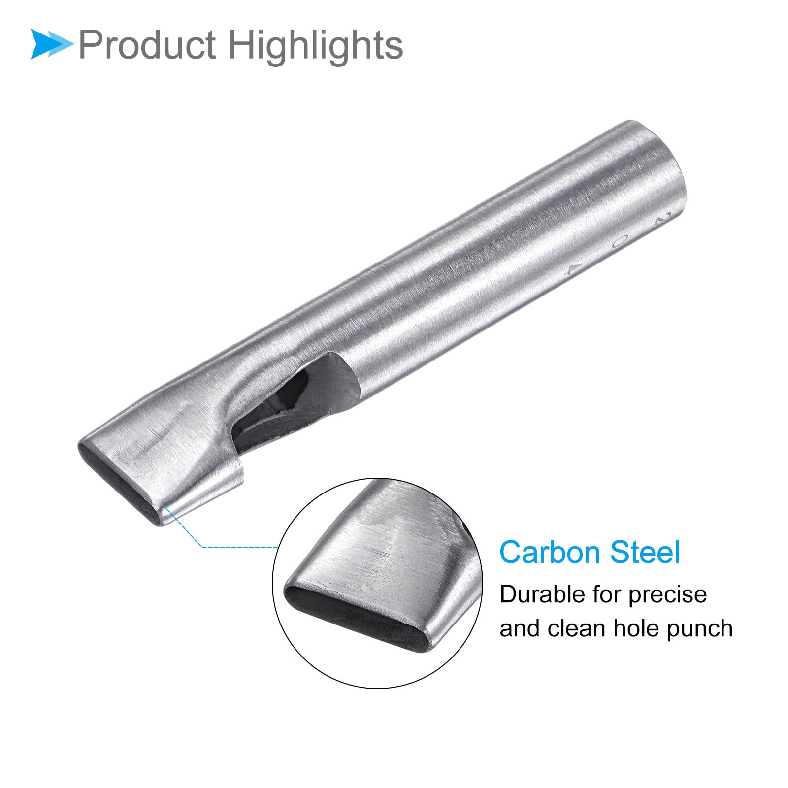 CoCud Hollow Punch, 4mm x 20mm Hole, 45# Steel Oval Shaped Gasket Tool - (Applications: for Leather DIY Leathercraft Wallet) - Image 4