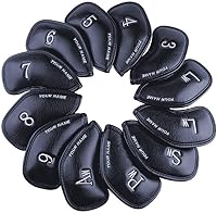 Vista 14 de CRAFTSMAN GOLF 12 piezas o 1 pieza de fundas protectoras de cuero sintético para cabezas de palos de golf, compatibles con todas las marcas