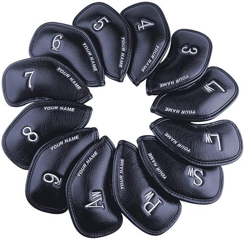 Miniatura 14 de CRAFTSMAN GOLF 12 piezas o 1 pieza de fundas protectoras de cuero sintético para cabezas de palos de golf, compatibles con todas las marcas