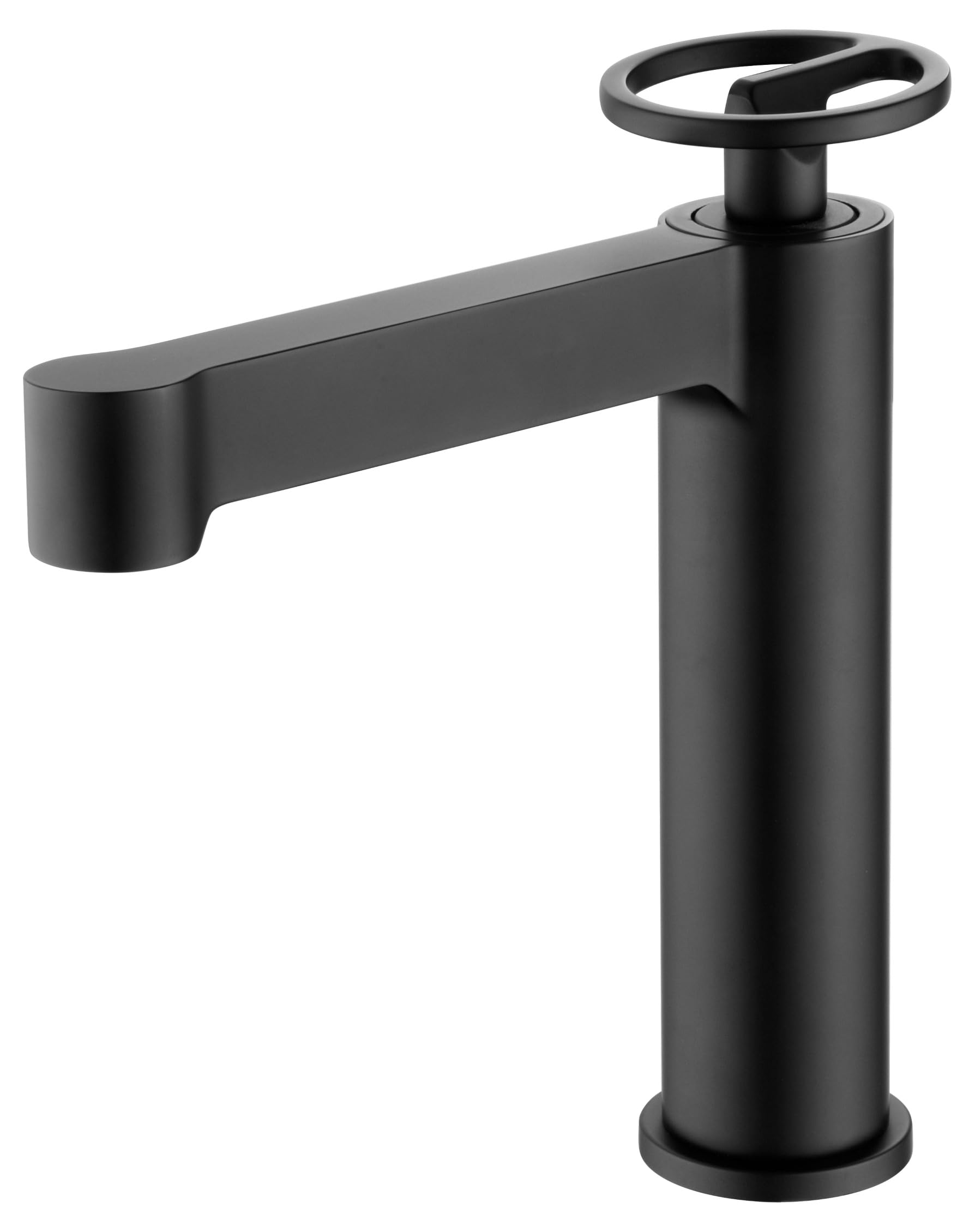 MICE - Grifo monomando para lavabo fabricado en latón con un cartucho de cierre cerámico - Griferia de baño para lavamanos apto para agua frio/caliente Negro Mate BDC033-1NG