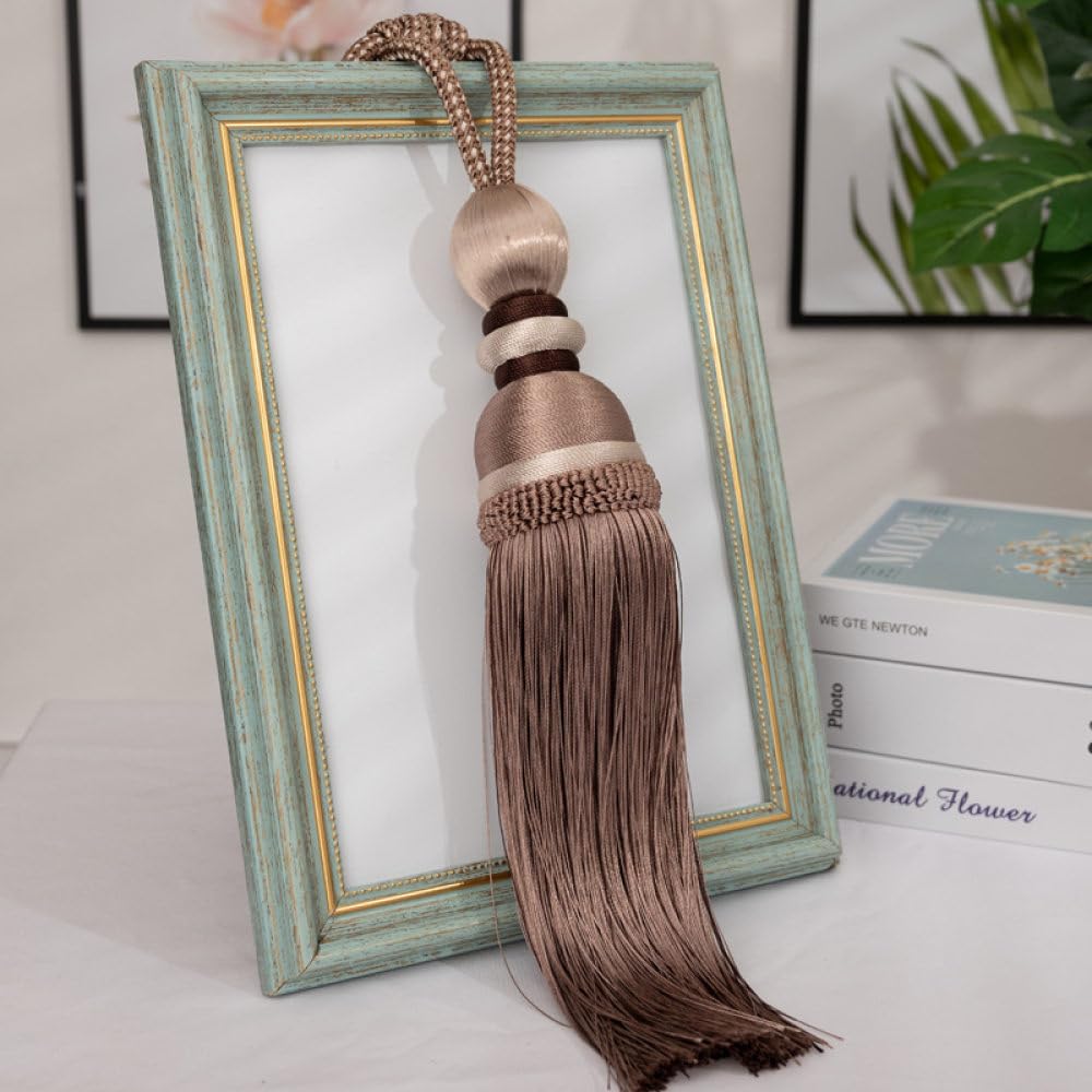 Alzapaños de cortina con borlas hechos a mano juego de cuerda para ventana de hogar y oficina
