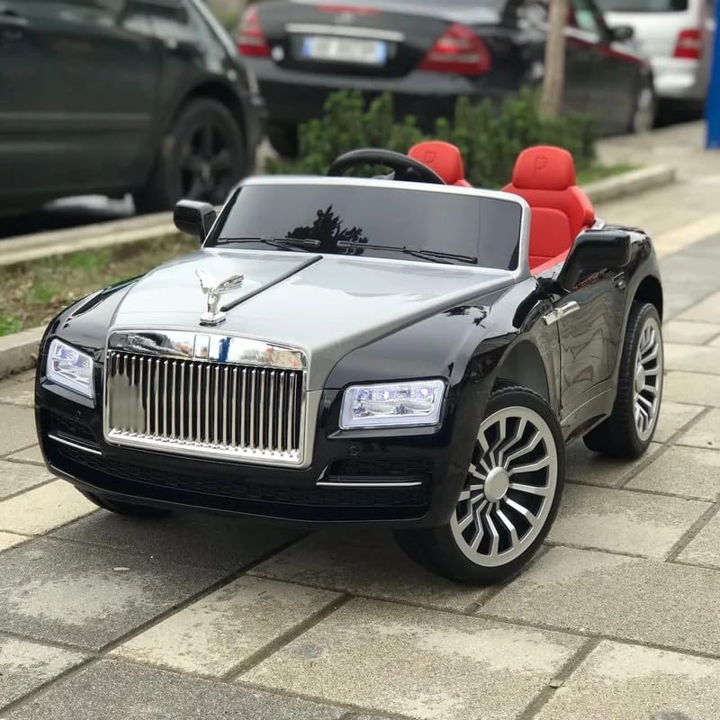 Image of Kawaii Kids AMR GT Battery Operated Sports Car for Kids with Music & Light for 1 to 5 Years Kids | Manual Plus Remote Control | 12V Battery (Rolls Royce, Black)