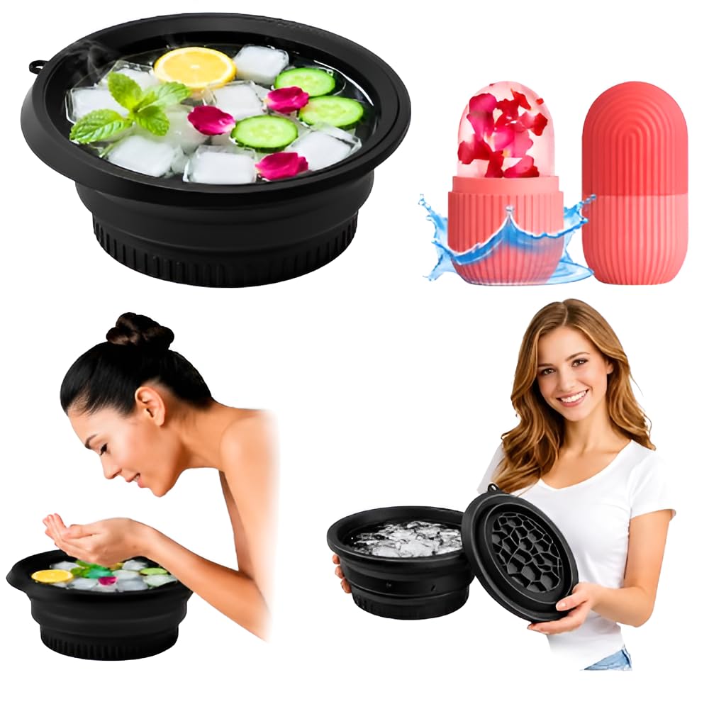 Facial Ice Mold Set with Jade Roller & Gua Sha Tool, Reusable Silicone Ice Face Mold for Skin Care, Cooling Face Massage Beauty Kit for Puffiness Relief, Facial Spa & Skincare Routine for Women-image-33