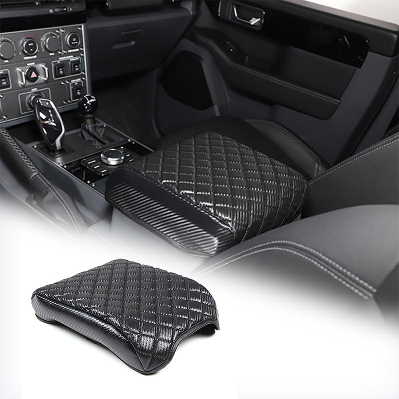 Car Armrest Box Cover Protector Compatible with Ineos Grenadier 2020-2024 Center Console Lid Protector Cover Original Customized Armrest Cover (Carbon Fiber Texture)
