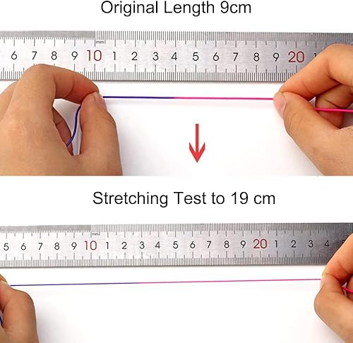 Miniatura 3 de Cuerda elástica de 0.039 pulgadas (0.039 in), cuerda elástica de arco iris resistente para hacer joyas, collares, cuentas y manualidades