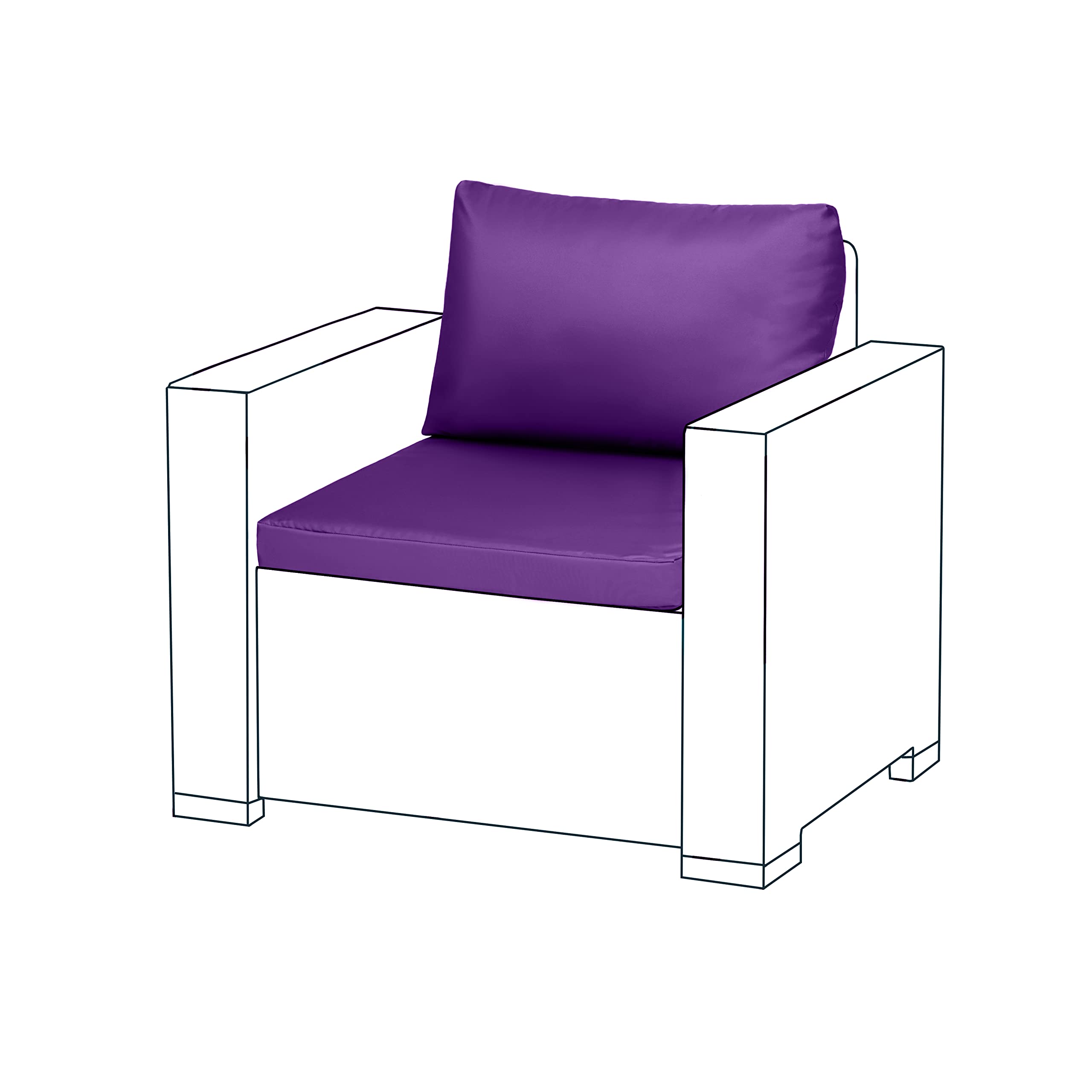 Gardenista Morado de Repuesto 2 Piezas Juego de Cojines para Keter Allibert California al Aire Libre sillón