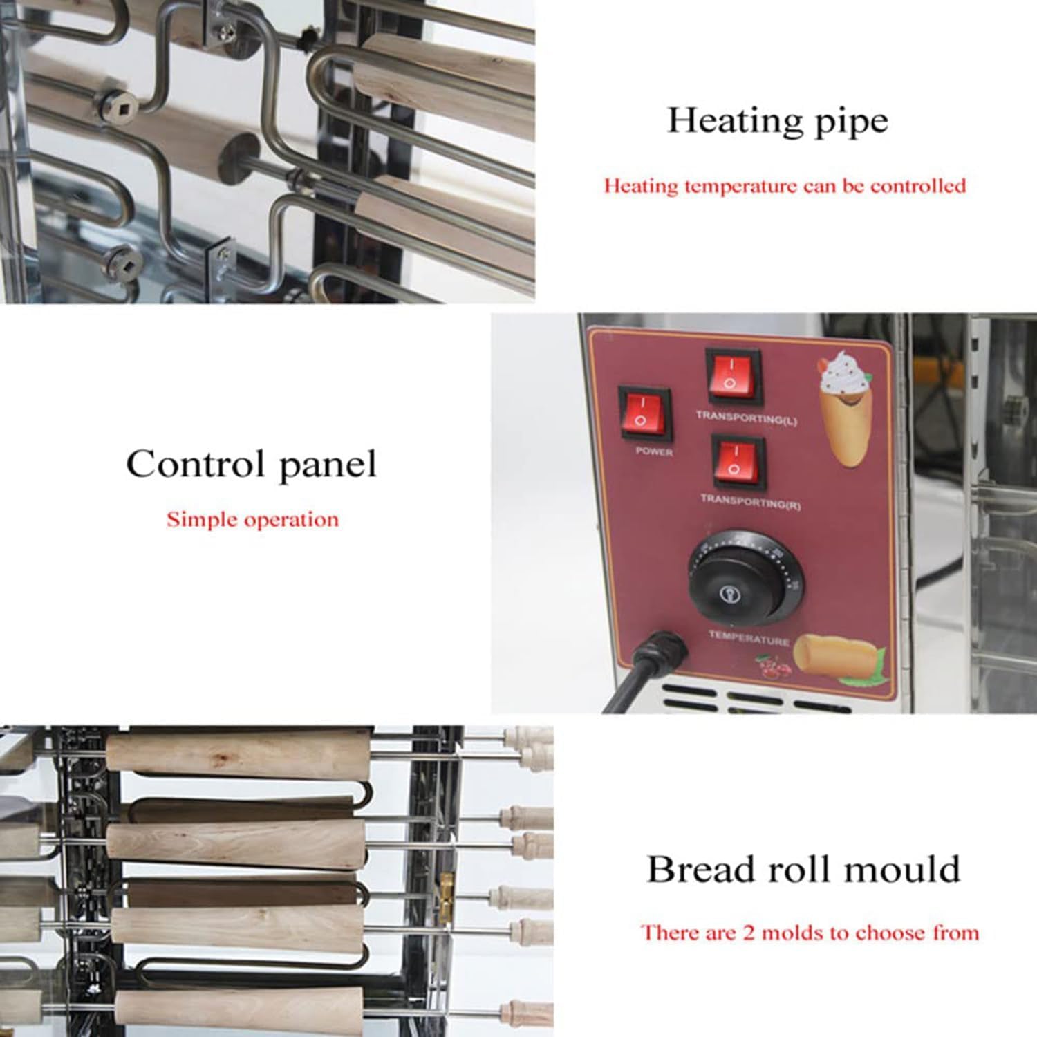 Forno Commerciale Per Torta Con Camino, Tostapane Elettrico Da 3000 W Con Rullo Da 16 Pezzi, Forno Per Torta In Corno, Macchina Per Grigliare Il Pane Con Camino, Per Ristorante, Cucina Domestica