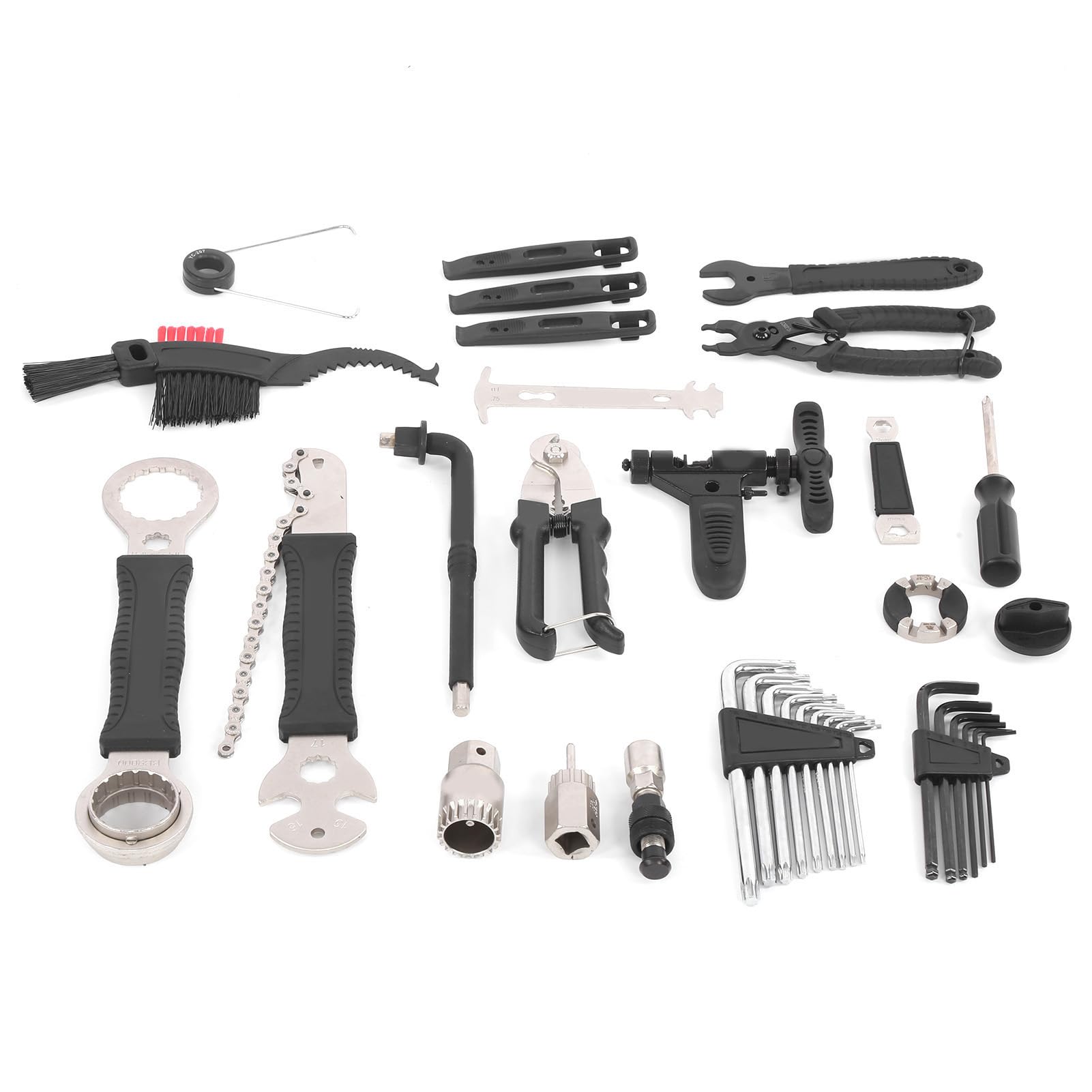 Changor Kit de Herramientas de Reparación de Bicicletas Kit Duradero y Completo para Mantenimiento de Bicicletas de Montaña y Carretera 20 Herramientas Acero de Aleación 39x31x10,5 Cm