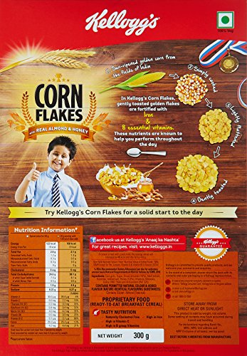 Image of Kellogg's Corn Flakes with Real Almond and Honey, 300g