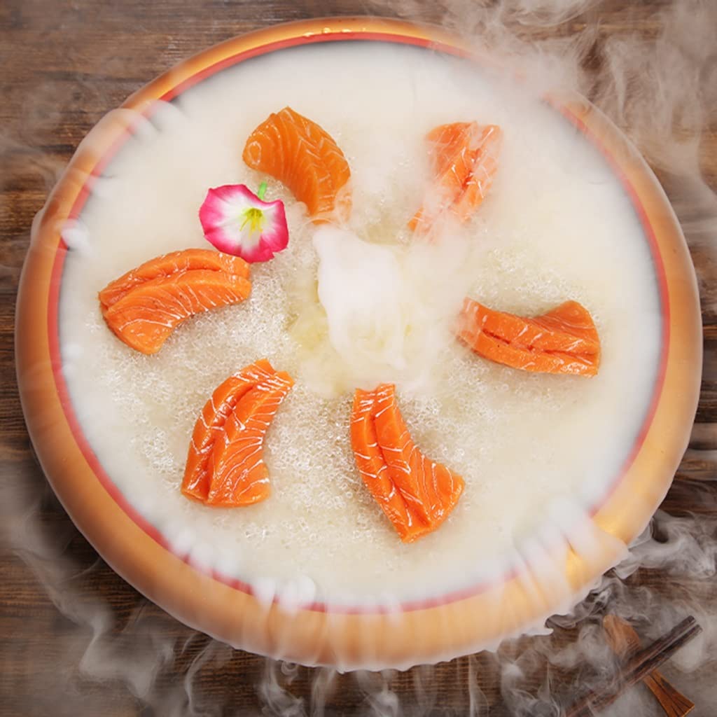 Secchiello Rotondo per Sashimi di Pesce e Frutti di Mare, Piatto Giapponese per Ghiaccio Secco, Servizio da Buffet, stoviglie Creative, Regalo per Gli Amanti del Sushi, 2,Gold B-33.5cm