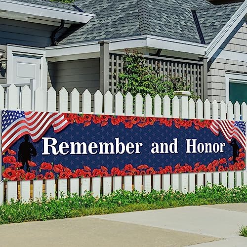 Veterans Day Decorations Remember and Honor Banner for