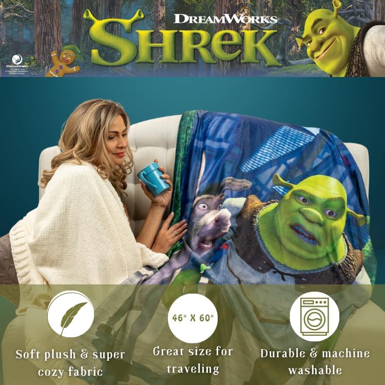 Collectibles Shrek Donkey Bedding Super Soft Micro Raschel Throw, 46 in x 60 in, (Officially Licensed Product) by Franco - Image 4