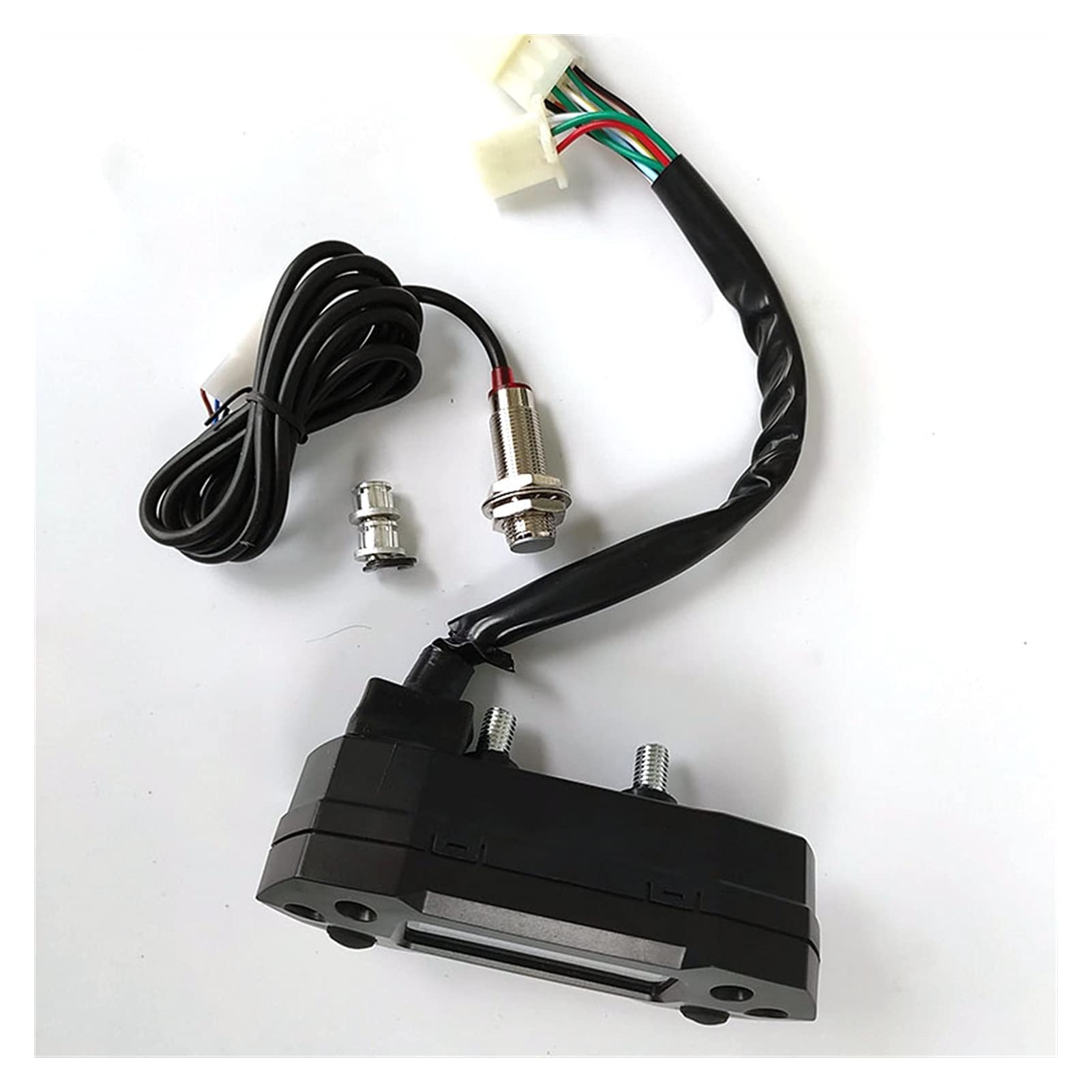 Universal para 1,2,4 Cilindros 1500. 0RPM Motocicleta LCD Speedómetro Digital Electric Mini Mini Ajustable Speed ​​Meter Doodometer (Color : with Sensor)