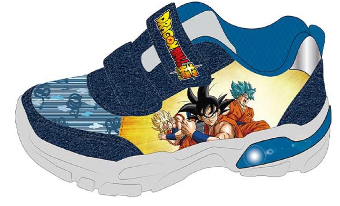 Scarpe Sneakers per Bambini Goku, Vegeta, CRILIN, Majin BU,Gohan, Suola Luminosa, Luce Rossa,Varie taglie7402 (Sistema Taglie Calzature EU, Bambino Piccolo (2-5 Anni), Numero, Media, 26)