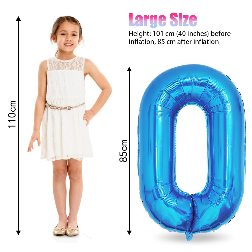 Foil Globo Número 5 Azul 40" (101cm), Inflable Helio o aire, Gigante Numeros 0-9, 10-19, 20-29, 30-100, Grande Globos Decoración para La Boda Aniversario y Cumpleaños Fiestas — view 373