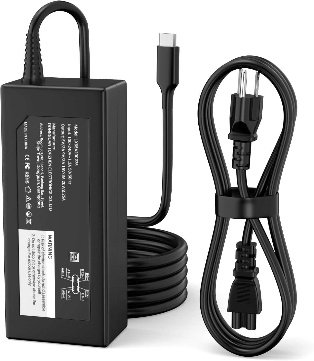 45W USB C Laptop Charger for HP Chromebook 14 x360 14-ca051wm 14-ca052wm 14-ca091wm 14-ca061dx 14-ca060nr 14-ca020nr 14-ca043cl Type C Power Cord