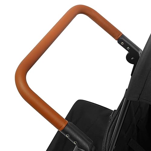 Miniatura 5 de Cochecito de 2 asientos para niños, carrito todoterreno de 4 ruedas con arnés de 5 puntos y parasol para niños, carrito plegable doble con mango