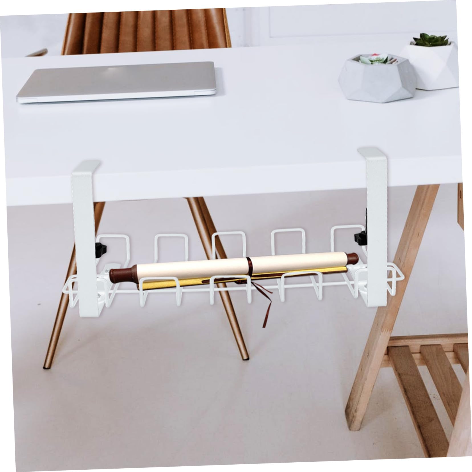 Angoily Gestion des Câbles Rack de Rangement sous Bureau en Acier Carbone Fixations et Support pour Multiprises Organisateur de Câbles