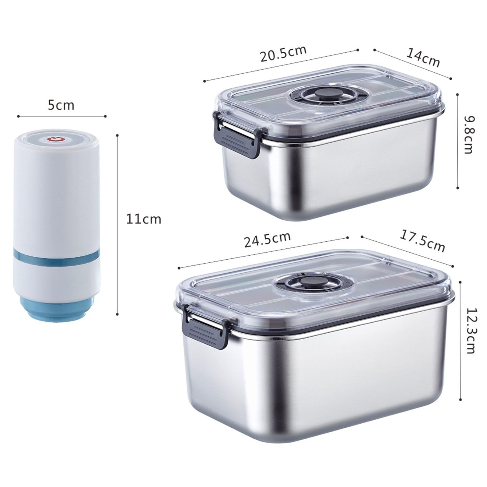 Cajas de almacenamiento vacío inteligentes y eléctrica para ampliar la frescura de los alimentos Seguimiento inteligente de fechas Organizadores de cocina