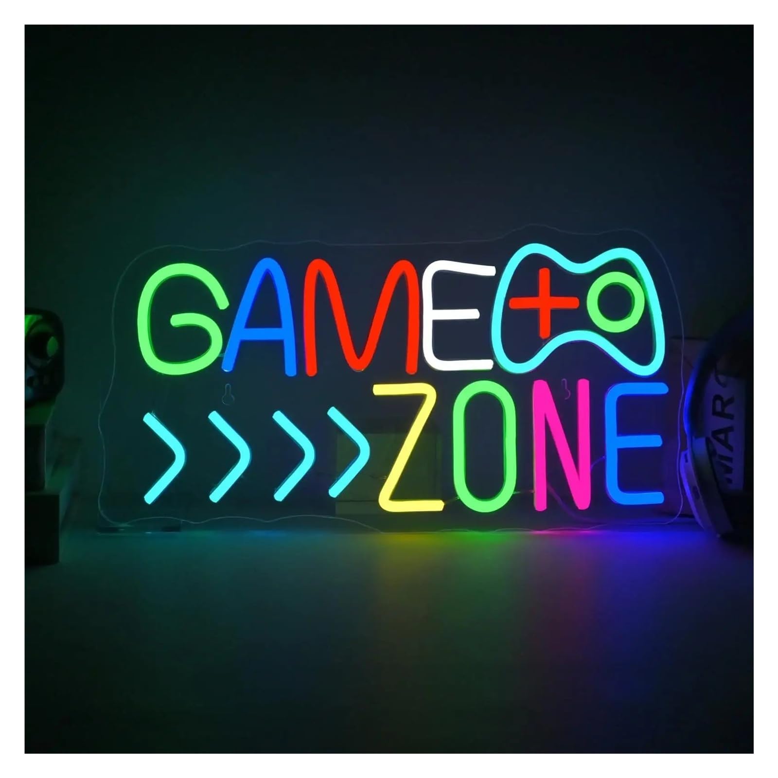 Luci al Neon Da Parete Insegna Al Neon"Game Zone"da Parete Per Camera Da Letto, Sala Videogiochi, Luci Decorative 40x23cm
