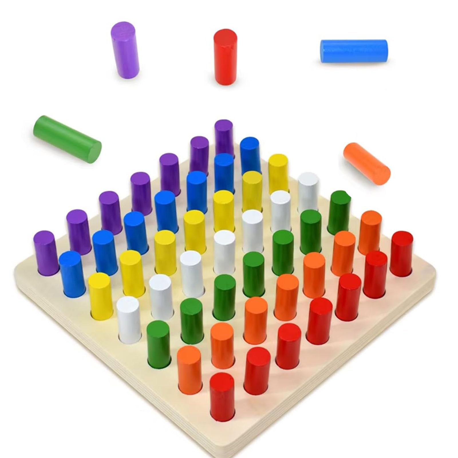 Domino Game, Color Overlap Game for Kids, Creative Peg Board with Puzzle Activities, Educational Board Games for 3 Years Children, Color Recognition and Fine Motor Skills Development Toy-image-29