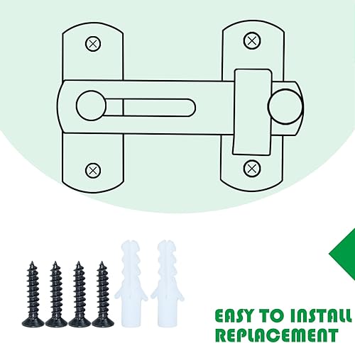 Miniatura 5 de Paquete de 2 cerraduras de puerta corrediza de granero de 180 grados, cerradura de acero inoxidable resistente para puerta corrediza de granero,