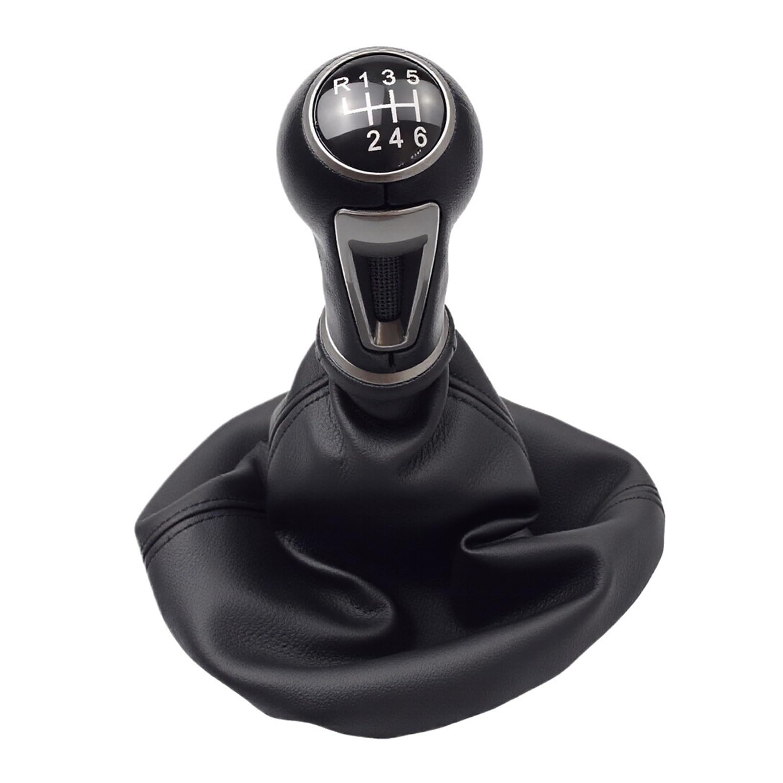 Qmtvfsrh R6- Speed Car Gear Shift Knob For Seat For Ibiza Iv 5 6 Speed Manual Gear Shift Knob Car Stick Gear Knob Shift Handball With Gaiter Boot Cover Abs Black Cover(R6- Speed)