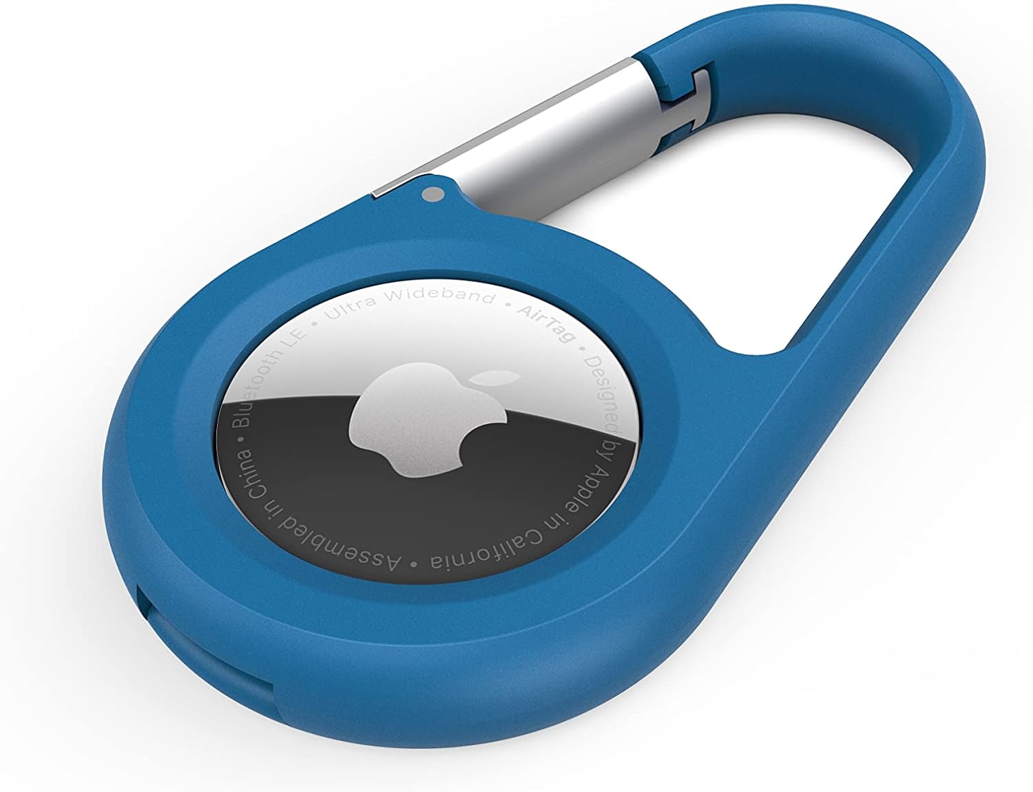 Belkin Apple AirTag Secure Holder with Carabiner - Durable Scratch Resistant Case With Open Face & Raised Edges - Protective AirTag Keychain Accessory For Keys, Pets, Luggage & More - Blue