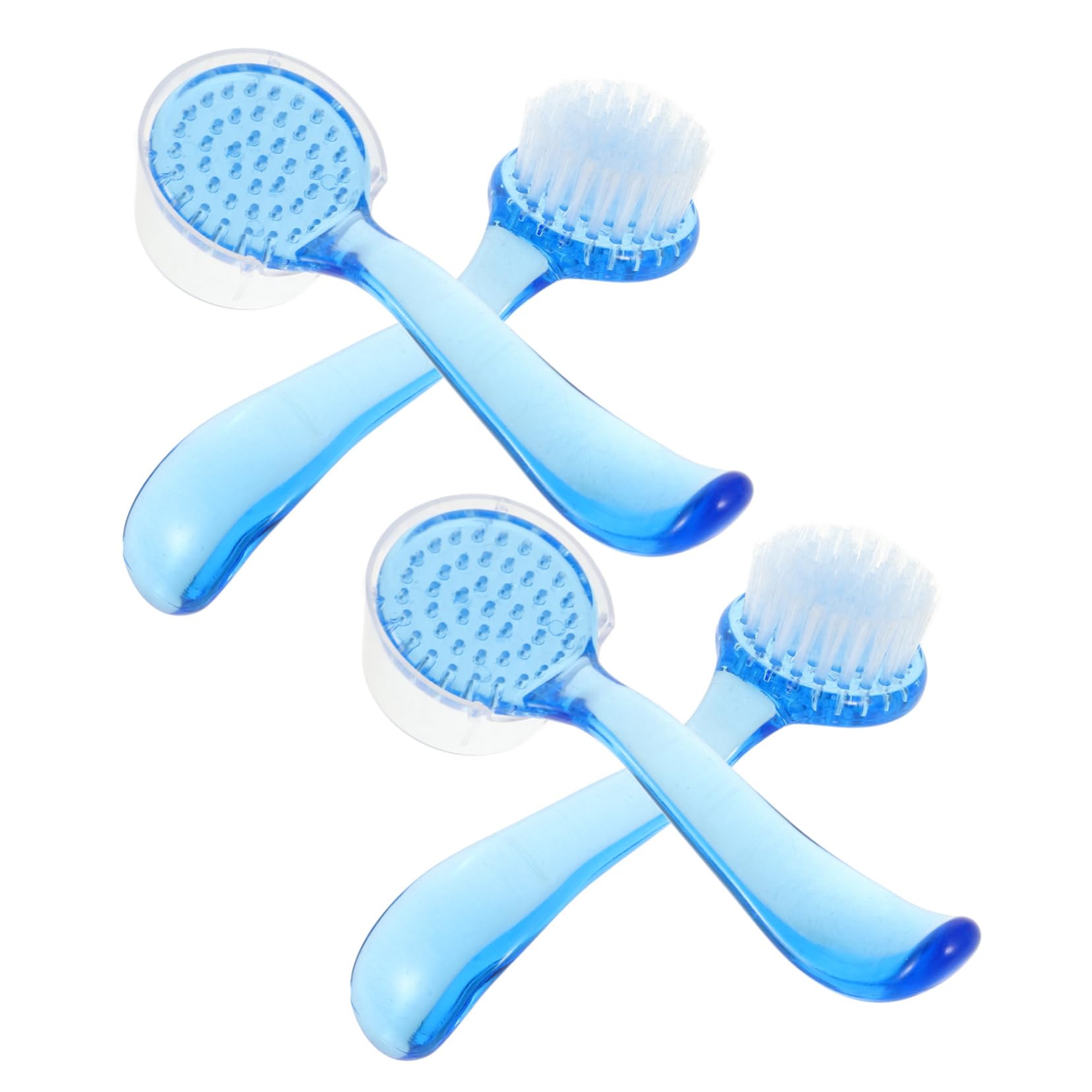 BIUDECO 4Pcs Face Cleaning Brush Deep Pore Scrub and Exfoliator for All Skin Types Ergonomic Handle Flexible Bristles for Wet Dry Brushing