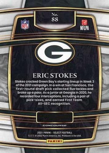 Miniatura 2 de 2021 Panini Select 88 Eric Stokes Concourse Green Bay Packers RC Rookie NFL Football Trading Card