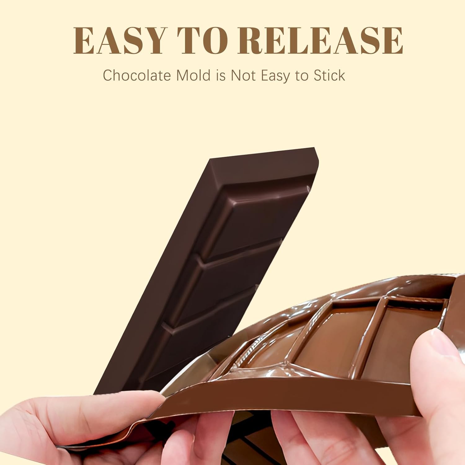 2 Pack Chocolate Bar Mold Deep for Stuffed Bar, Non-Stick Thick Chocolate Molds, Silicone Chocolate Candy Molds for Knafeh Pistachio Chocolate Bar, Candy, DIY Handmade Gifts (5 Snap+10 Snap) - Image 4