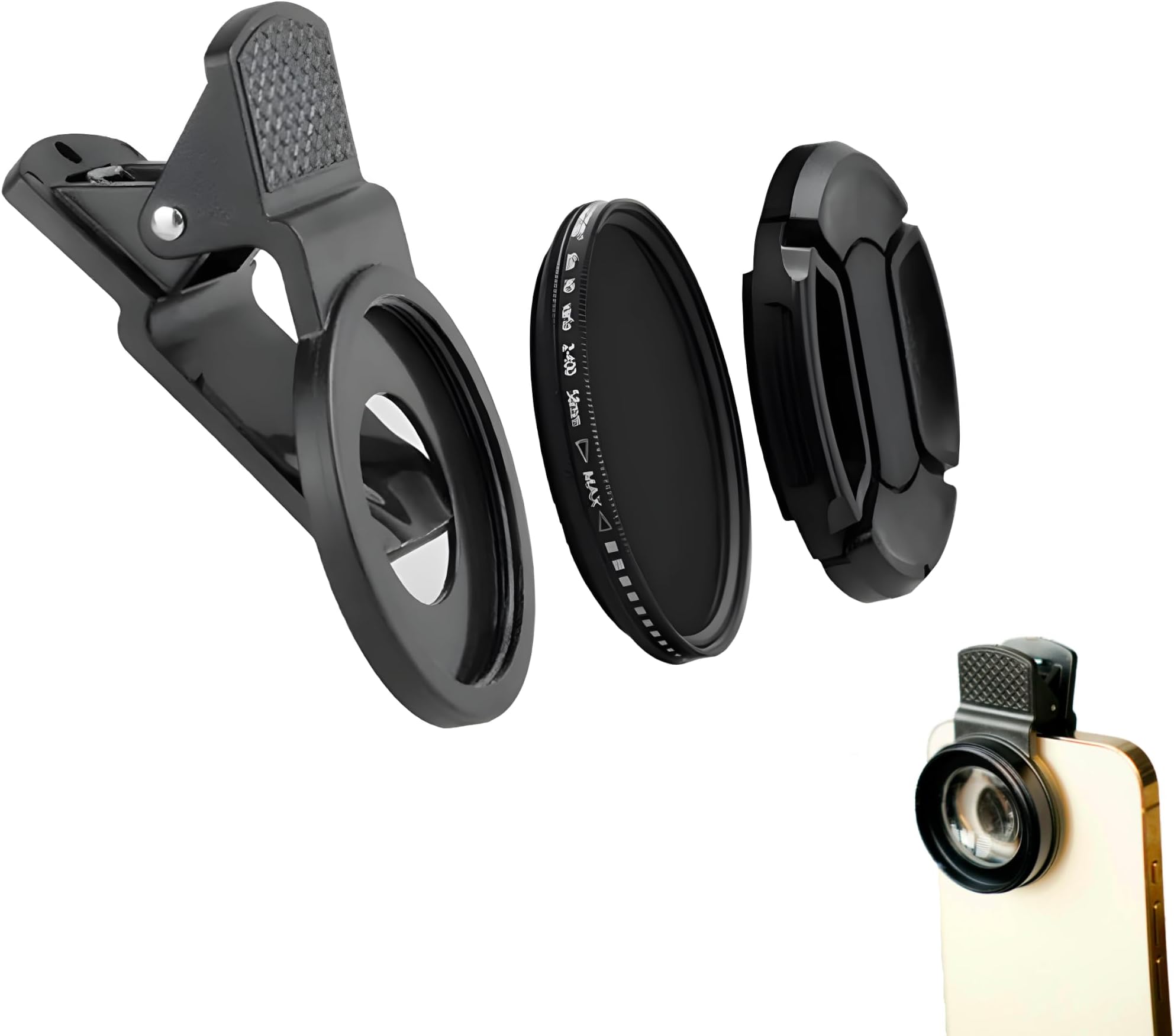 Polarized Smart Phone Universal ND 2-400 CPL Filter Clip Kit 37mm for Samsung iPhone Camera Accessories Cell Phone Android Lens attachments Polarizer for iPhone x Neutral Density Filters Mobile