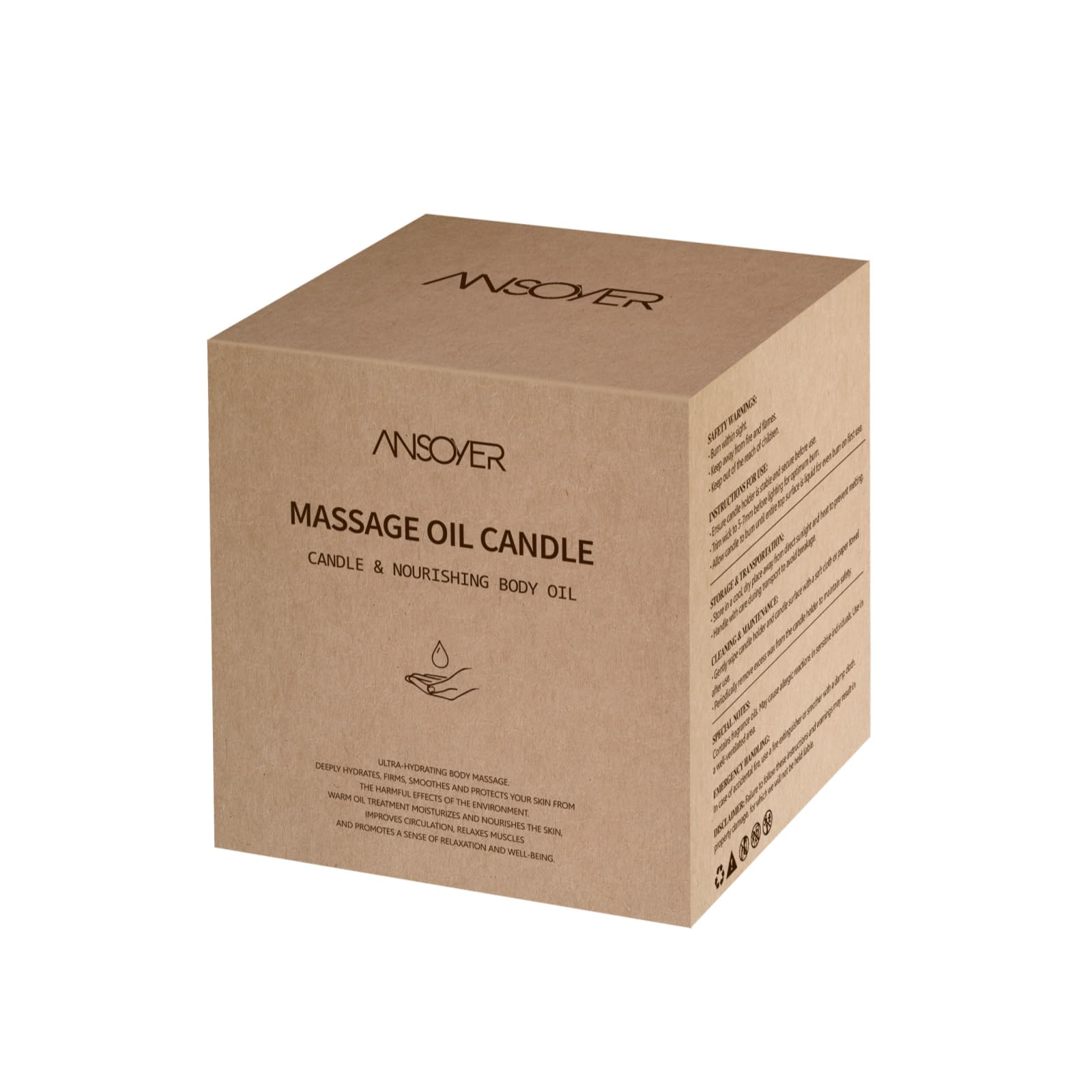 VELA DE MASAJE ANSOYER 200g: Hidratante y Nutritiva para Spa en Casa, Aromaterapia y Relajación (Ámbar Vainilla)