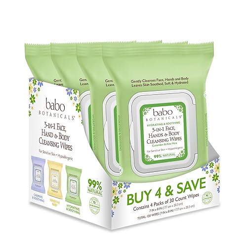 Babo Botanicals Swim & Sport - Toallitas limpiadoras 3 en 1 para rostro, manos y cuerpo, con pepino natural y aloe vera, aloe de pepino, para bebés,