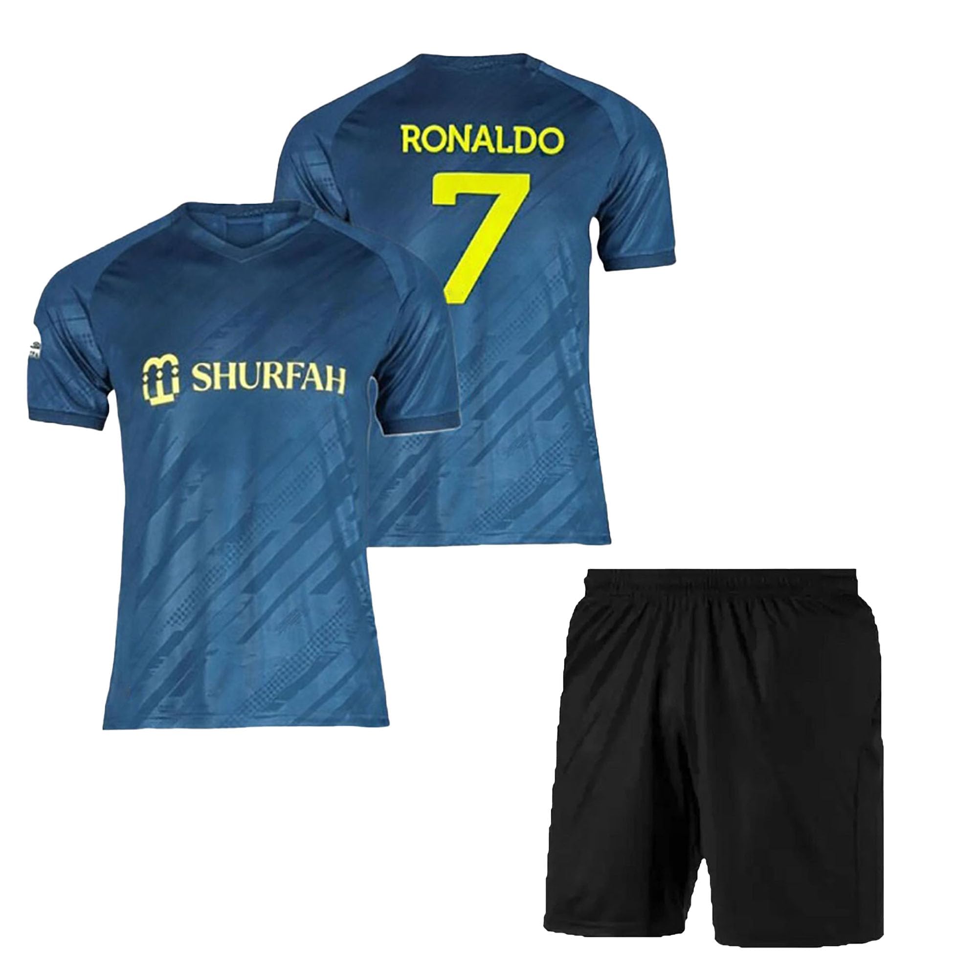 Ronaldo 7 Boys Official Home New Football Jersey Set with Shorts 2024 (Kid's, Boy's& Men)