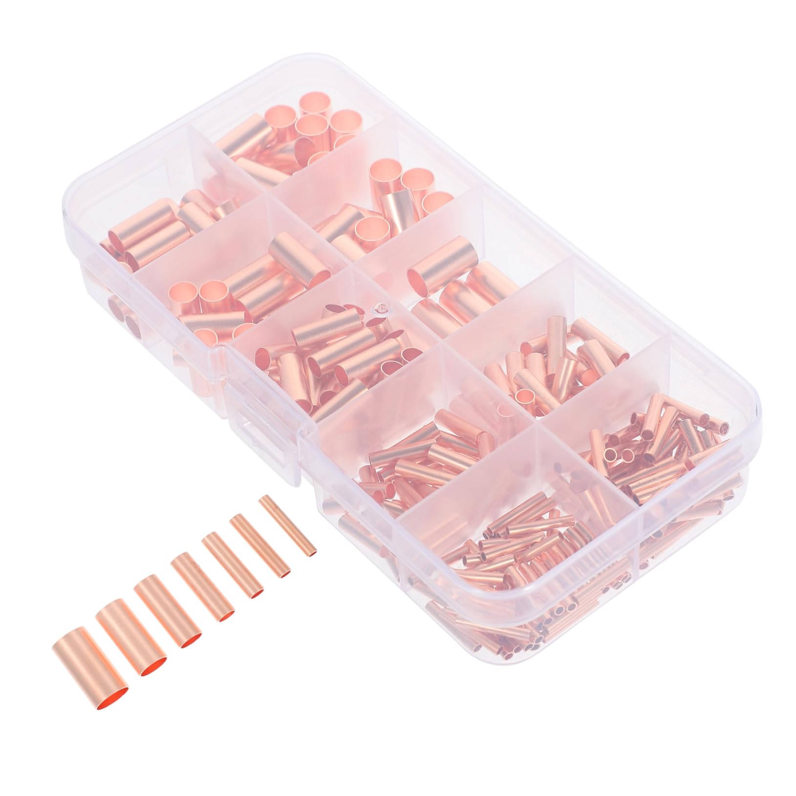 OUNONA 250pcs Copper Connecting Tubes Joint Tube Connectors for Electrical Wiring High Thermal Conductivity Compact Design for Efficient Connections