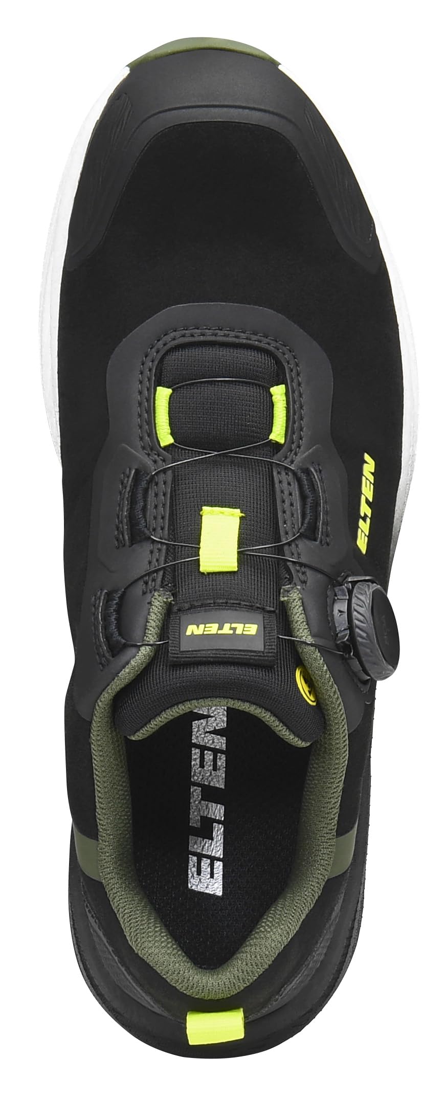 ELTEN Leevi XXNF BOA Black-Lime Low ESD S3S | Sicherheitsschuhe für Damen & Herren, Carbonkappe, leicht, atmungsaktiv