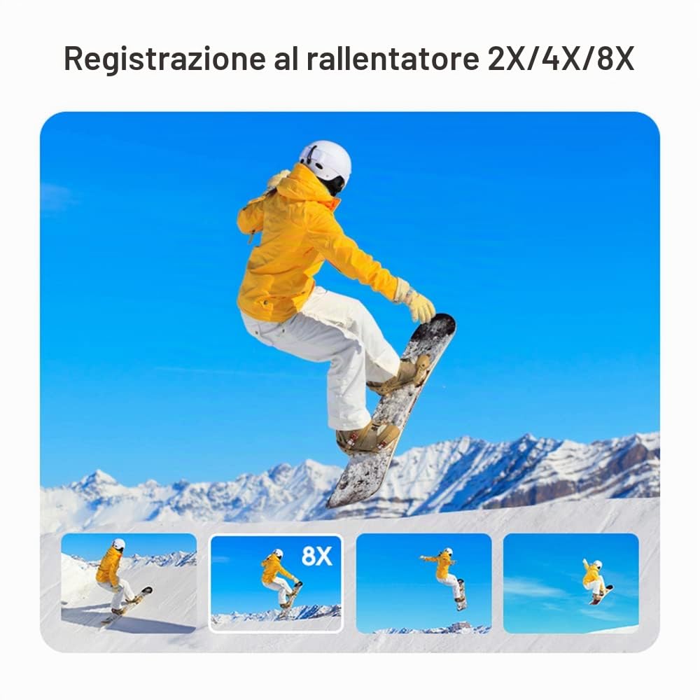 Andoer 4K WiFi Indossabile Videocamera 30FPS Obiettivo 120° Anti-shake Testa Montata Webcam APP Controllo