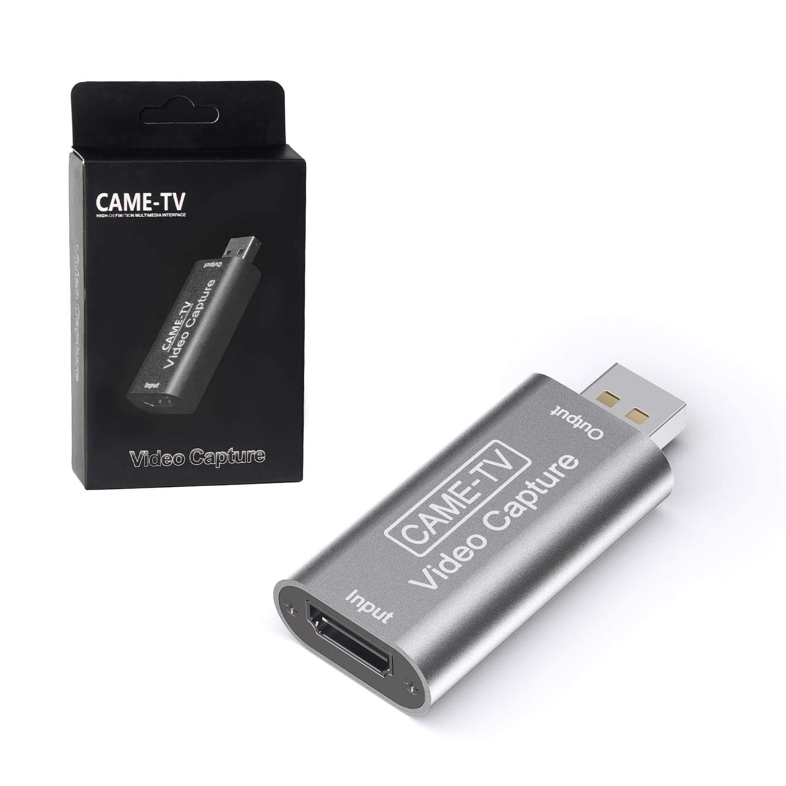 Video Capture Card,Came-TV HDMI to USB 2.0 4K Input 1080P Output for Live Streaming, Broadcasting, Video Conference, Teaching, Gaming