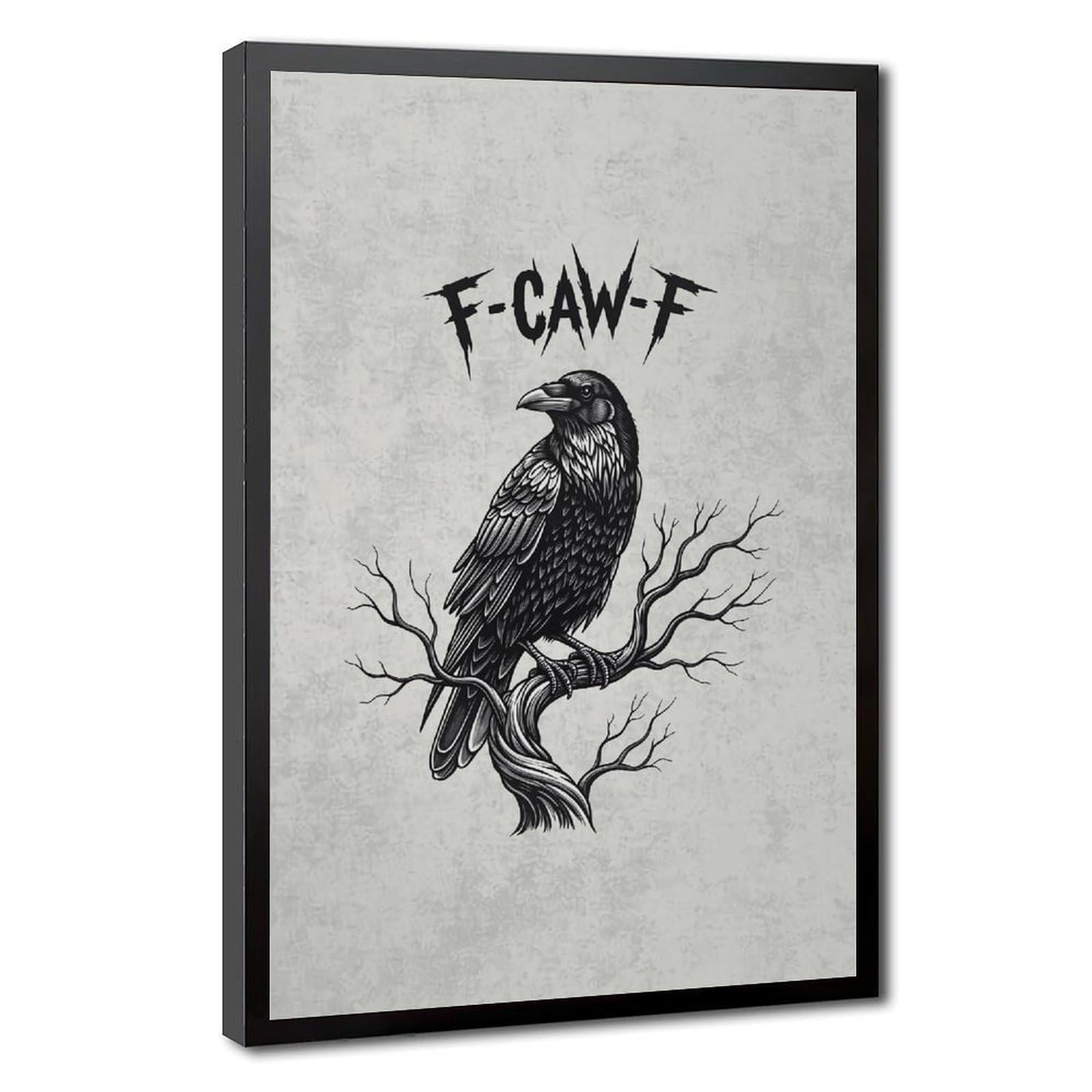 AYINUER Raven Perched On Branch Canvas Poster for Bedroom Decor Gift